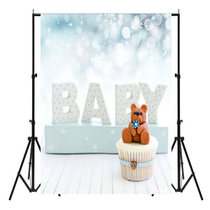 3x5FT Newborns Baby & Teddy Bear Photography Backdrop Studio Prop Background