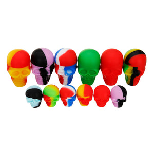 100Pcs 3ml/20Pcs 15ml Silicone Containers Jar Non-Stick Skull Mixed Colors Lot Empty Jar