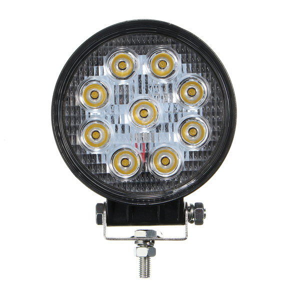 27W 9LED Work Round For Off Road Truck SUV ATV Fog Headlamp Yellow Light