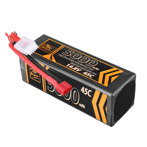 ZOP Power 14.8V 5000mAh 45C 4S Lipo Battery T Plug for RC Car