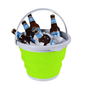 IPRee 5L Folding Water Bucket Silicone Ice Beer Wine Bottle Barrel Pail Container