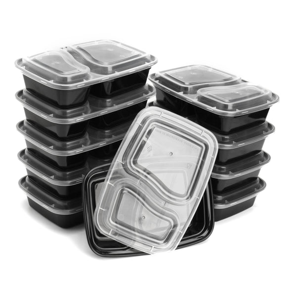 10Pcs Microwave Safe Food Containers PP Takeaway Storage Lids Lunch Box 950ml