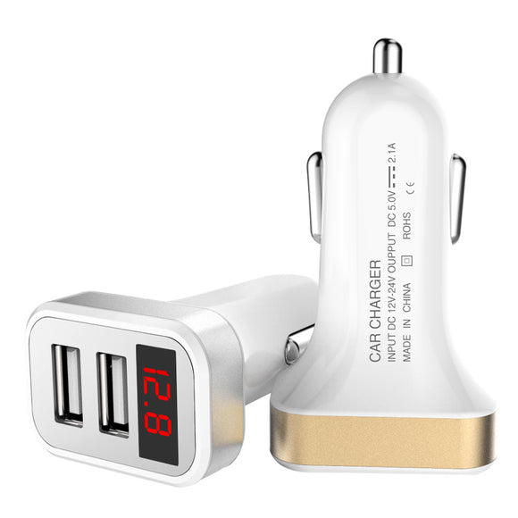 FN05 2.1A Dual USB Ports Smart Current LED Display Car Charger for iPhone 8 Xiaomi MIX 2 Samsung S8