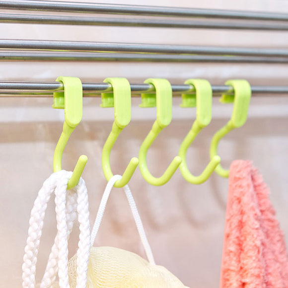 5pcs S Shape Hook Clothes Holder Kitchen Bathroom Hanger Household Storage Clasp Rack