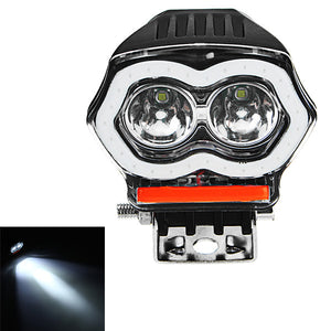 20W 12/80V IP68 2000LM LED Motorcycle Angel Eyes USB Headlight Spotlight