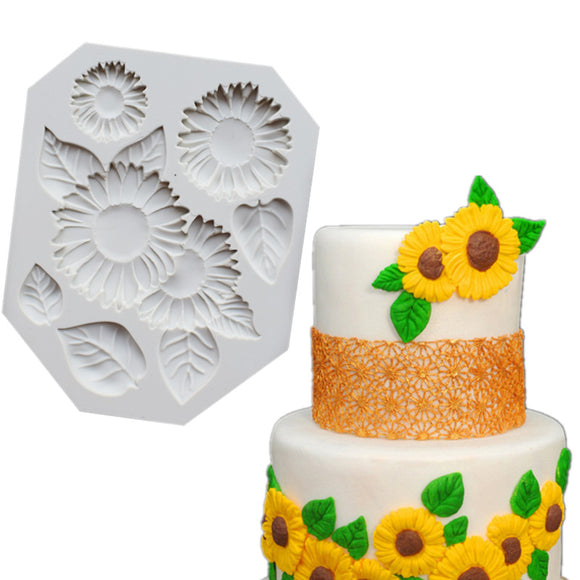 Food Grade Silicone Cake Mold DIY Chocalate Cookies Ice Tray Baking Tool Flowers And Leaves Shape