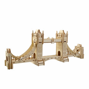 3D Jigsaw London Tower Bridge Woodcraft Assembly Handicraft Home Decor DIY Model Puzzle