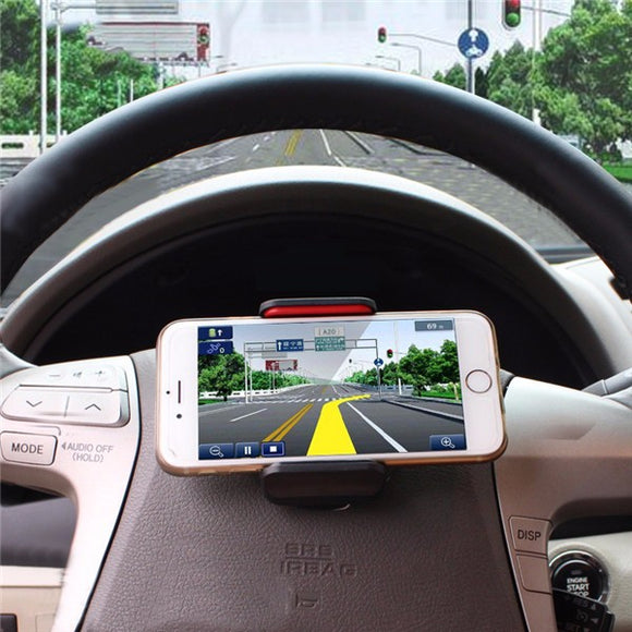 LW Car Steel Ring Wheel Holder Phone Stand Extendable GPS Mount Clip for iPhone Samsung Xiaomi Sony