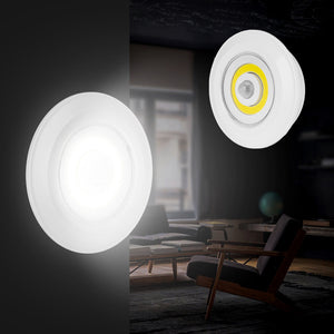 Battery Powered PIR Motion Sensor LED Night Light Stick-on Cabinet Bedside Hallway Kitchen Lamp