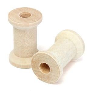 20Pcs Vintage Wooden Sewing Machine Bobbins Spools Reels