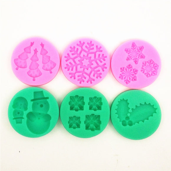 Christmas Tree Snowflake Snowman Leaf Decoration Christmas Gift Packs Series Fondant Cake Mold