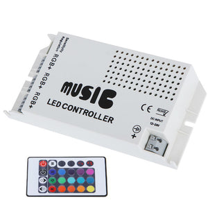 DC12-24V 24 Keys IR Wireless Sound Music RGB Controller for LED Strip Lighting