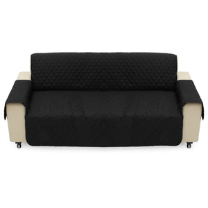 Black Pet Sofa Couch Protective Cover Pads Removable Strap Waterproof Cat Pad 3 Seater Sofa Mat