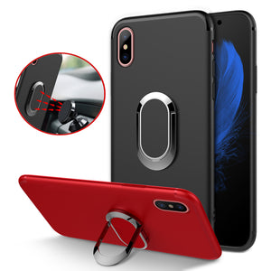 Bakeey Protective Case for iPhone XS 360 Adjustable Metal Ring Grip Kickstand TPU Back Cover