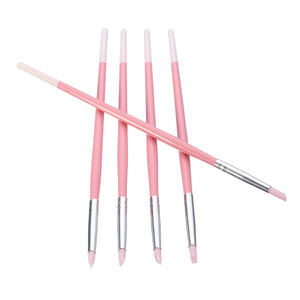 5pcs Silica Gel Nail Dotting Carving Pen Engraving Hollow Tools Manicure Set