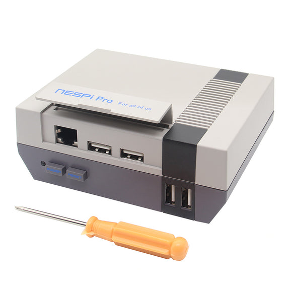 NESPi Pro FC Style NES Blue Sign Enclosure Case With RTC Function For Raspberry Pi