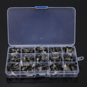 600Pcs TO-92 NPN PNP Bipolar Transistor 15 Value Assortment Kit