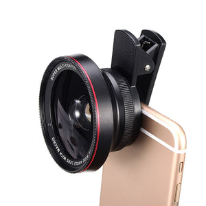 LIEQI LQ-025 2-In-1 Lens Kit 0.6X Wide Angle+15X Macro Camera Lens With Universal Clip