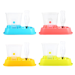 2 in 1 Automatic Pet Food Drink Dispenser Dog Cat Feeder Water Station Bowl Dish Beverage Dispenser