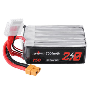 URUAV 22.2V 2000mAh 75C 6S Lipo Battery XT60 Plug for RC Drone