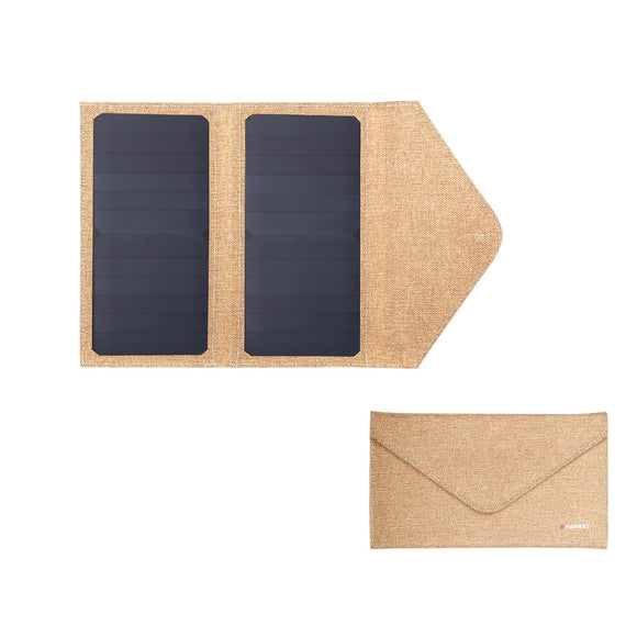 14W 5V/2.1A 2-Fold Solar Panel Foldable Charger Bag Dual USB Outdoor Working