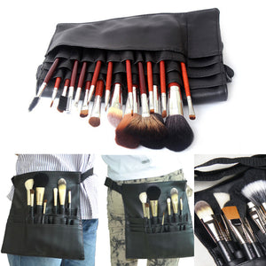 22 Pockets Professional Artist Makeup Brush Pouch Bag Strap Belt Holder Cosmetic Case