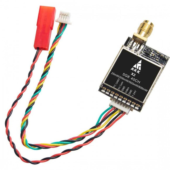 AKK X2 SMA 25mW/200mW/500mW/800mW 5.8GHz 37CH FPV Transmitter with Smart Audio OSD PIT Mode