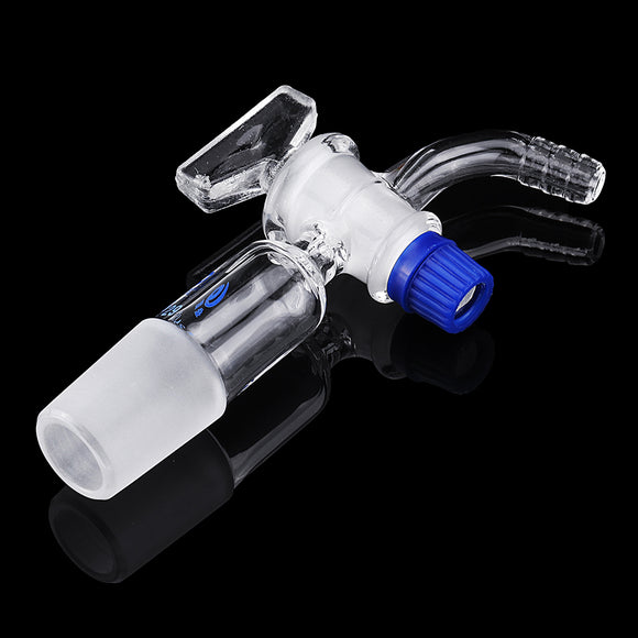 24/29Glass Adapter Vacuum Flow Control Adapter with Glass Stopcock Male Ground Joint to Right Angle Hose Connection