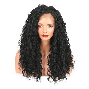 African Black High Temperature Silk Small Curler Wig