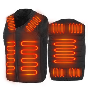 Unisex 9-Heating Zones Electric Vest Heated Jacket USB Warm Up Winter Body Racing Coat Thermal