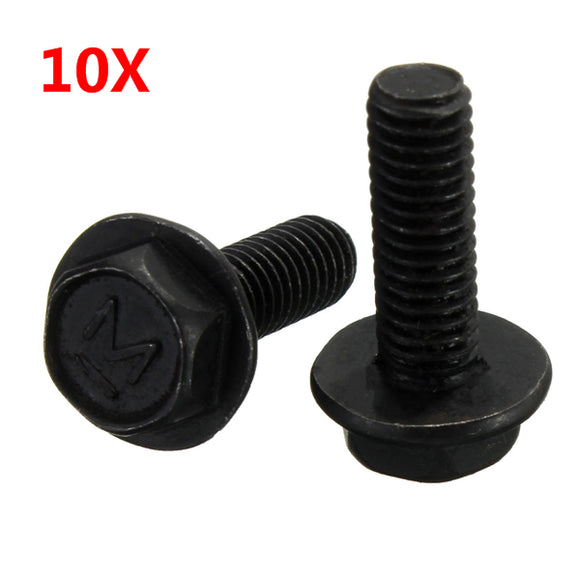 10Pcs M6x20mm Hex Thread Screw Cutting Machine Left Tooth Screws Bolt