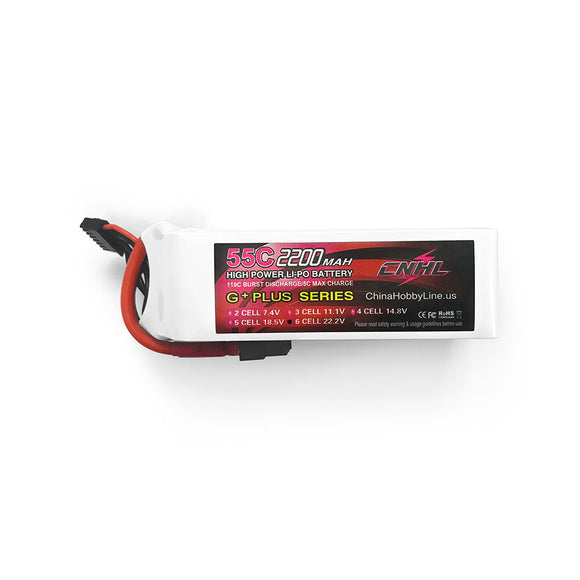 CNHL G+PLUS 2200mAh 22.2V 6S 55C Lipo Battery XT60 Plug for RC Drone FPV Racing