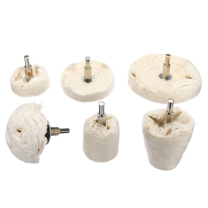 6Pcs Polishing Buffing Pad Mop Wheel Drill Kit Polishing Wheel Cloth Cotton Polishing Mops