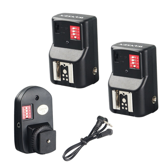 W&5 PT-16GY 16 Channels Wireless Flash Trigger Transmitter Set with 2 Receivers for Camera