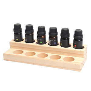 11 Slots Wooden Essential Bottle Steps Stand Aromatherapy Box Case Storage