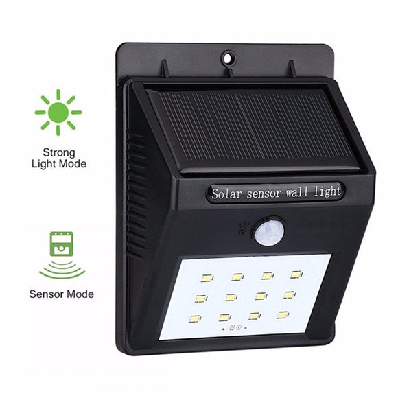 Solar Power Garden Light 12LED Motion Sensor Wall Light Auto Waterproof Outdoor Lamp