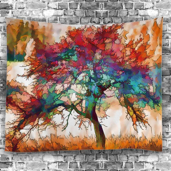 Creative Tapestry Watercolor Art Tree Print Home Hanging Decorations