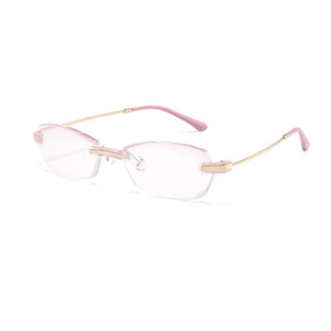 Anti-blue-light & Anti-ultraviolet Trimmed Frameless Presbyopic Glasses Metal Reading Glasses