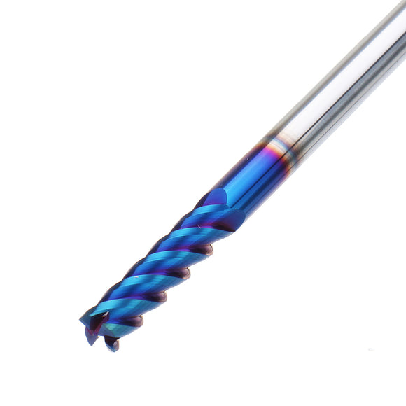 Drillpro 4/5/6/8mm HRC60 4 Flutes Milling Cutter L100mm Blue NACO Coated Tungsten Carbide Milling Cutter CNC Tool