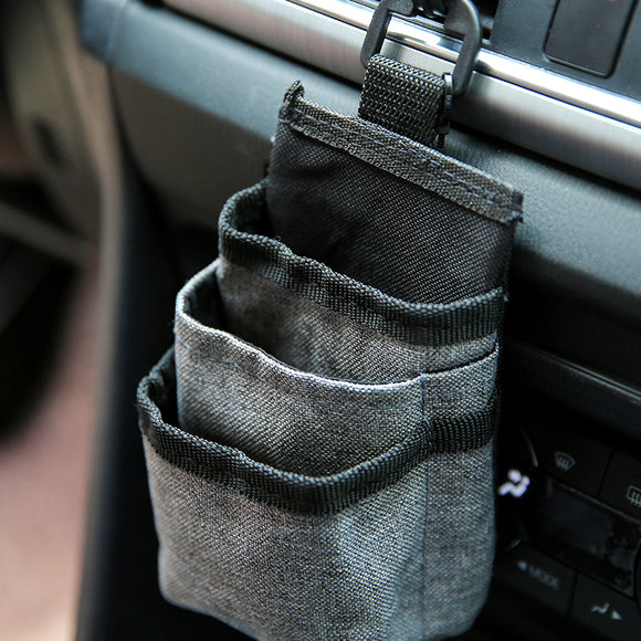 Oxford Car Air Vent Storage Bag Sundries Storage Bucket Hanging Pocket Pouch