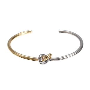 JASSY Simple Infinity Knot Bangle Platinum and Gold Plated Stretch Bracelet Fine Jewelry for Women