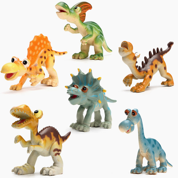 New 6PCS Hard Plastic Cartoon Toy Animal Dinosaur Figures Set Kid Children Gift