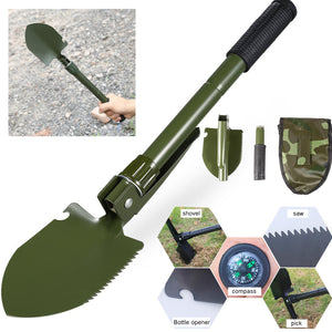 Camping Shovels Portable Folding Military Shovel with Compass Outdoor Survival Emergency Tool