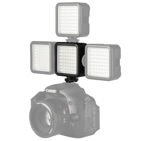 Ulanzi W49 Mini Camera LED Video Light Interlock with 3 Hot Shoe Mount