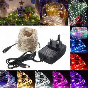 40M LED Silver Wire Fairy String Light Christmas Xmas Wedding Party Lamp 12V