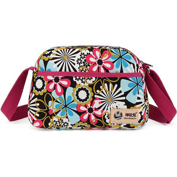 Women Flower Pattern Light Weight Crossbody Bags Casual Shoulderbags Floral Small Bags