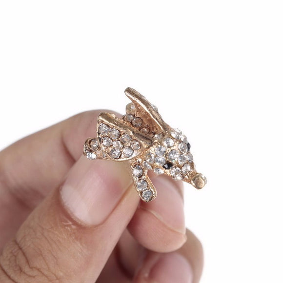 3.5mm Charms Cute Crystal Diamond Bling Gold Sliver Elephant Phone Earphone Audio Dust Plug