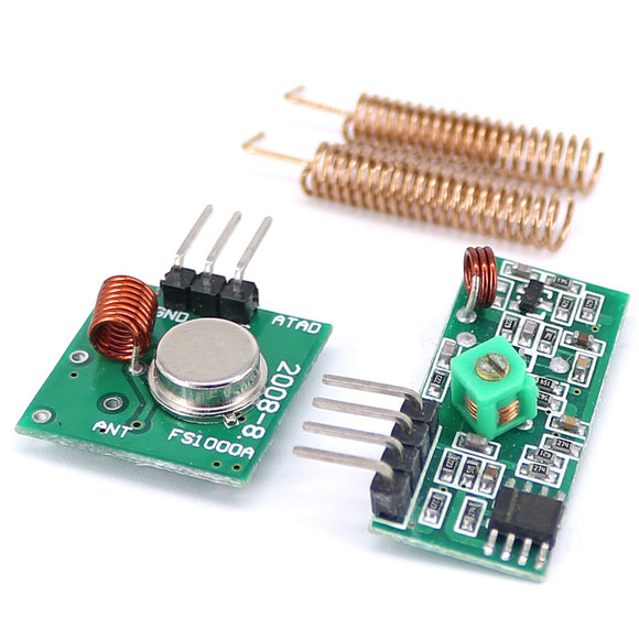 433MHz RF Wireless Receiver Module Transmitter kit + 2PCS RF Spring Antenna