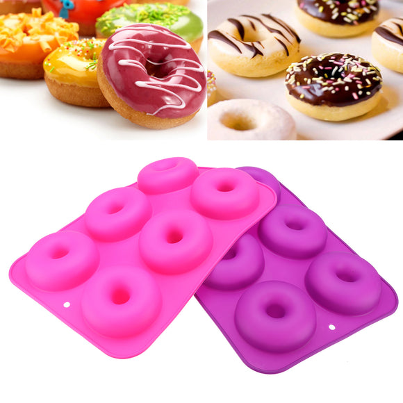 2pcs Donut Bagel Silicone Mold Cake Cookie Cheesecake Baking Non-Stick Mould