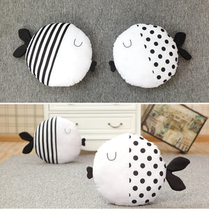 Cute Dot Stripe Kiss Fish Throw Pillow Cotton Cloth Sofa Car Bedding Cushion Home Decoration